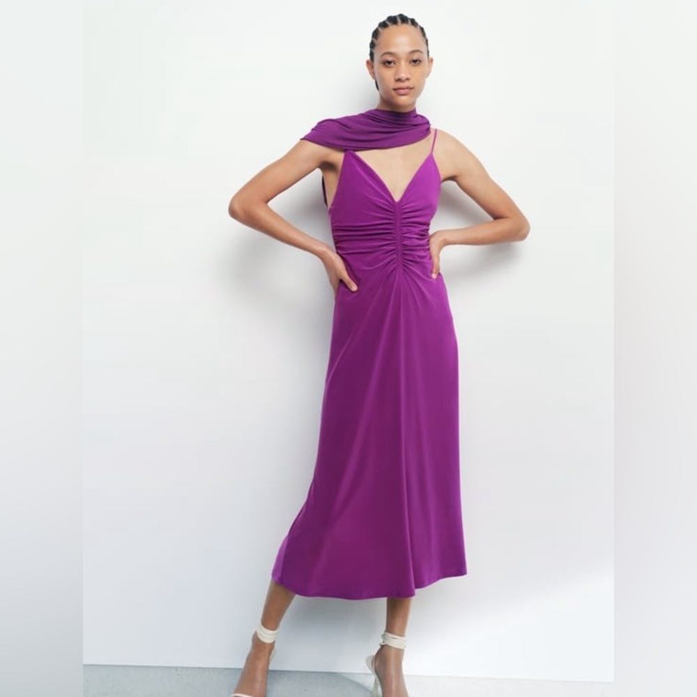 ZARA DRESS WITH RUCHING BRAND NEW WITH TAGS